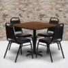 Emma And Oliver 36" Square Laminate X-Base Table Set With 4 Banquet Chairs