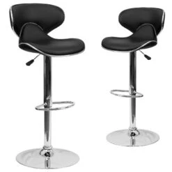 Emma And Oliver 2 Pack Contemporary Cozy Mid-Back Vinyl Adjustable Height Barstool With Chrome Base 22 Emma And Oliver 2 Pack Contemporary Cozy Mid-Back Vinyl Adjustable Height Barstool With Chrome Base -Emma And Oliver GUEST 288b559a 1c23 41de a167 91628440e243