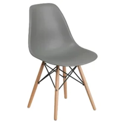 Emma And Oliver Plastic Accent Dining Chair With Wooden Legs -Emma And Oliver GUEST 28b3dea6 acab 447d 8cf5 a4fcaf1ac0bf
