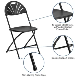 Emma And Oliver 2 Pack Wedding Party Event Fan Back Plastic Folding Chair Home Office -Emma And Oliver GUEST 28fa5277 c9a8 415a 8524 d45b6bf0b5bf
