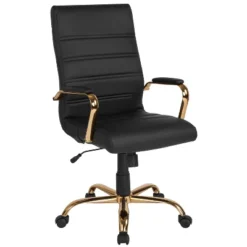 Emma And Oliver High Back Executive Swivel Office Chair With Metal Frame And Arms -Emma And Oliver GUEST 29094bec a7f0 4d00 9d38 f2c8d7159a71