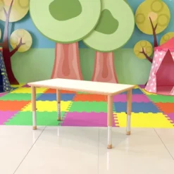 Emma And Oliver 23.625"W X 47.25"L Rectangular Plastic Height Adjustable Activity Table -Emma And Oliver GUEST 2942703c a9e0 4609 9391 2d7ceef48b01