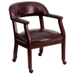 Emma And Oliver Conference Chair With Accent Nail Trim And Casters -Emma And Oliver GUEST 2952244e d054 44e4 b4e1 01fa27dd8b14