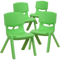 Emma And Oliver 4 Pack Plastic Stackable Pre-K/School Chairs With 10.5"H Seat -Emma And Oliver GUEST 29a08a31 6e94 4c7a a512 57fd68eebae0