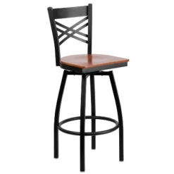Emma And Oliver Black "X" Back Swivel Metal Restaurant Dining Barstool 23 Emma And Oliver Black "X" Back Swivel Metal Restaurant Dining Barstool -Emma And Oliver GUEST 2a2bd5a4 6fca 4ef9 9b26 45caa1aae2da