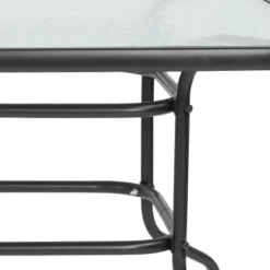 Emma And Oliver 31.5" X 55" Rectangular Tempered Glass Metal Table With Umbrella Hole -Emma And Oliver GUEST 2a41442e 457b 4ff8 abf0 a4df6f1a63ca