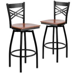 Emma And Oliver 2 Pack "X" Back Swivel Metal Barstool -Emma And Oliver GUEST 2b01b65e a2e7 4097 bd82 88a90ba44cc4