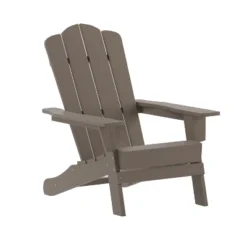 Emma And Oliver Adirondack Chair With Cup Holder, Weather Resistant HDPE Adirondack Chair -Emma And Oliver GUEST 2b67a79e 9bfb 45df b64e 45d21fbb6e37