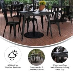 Emma And Oliver Indoor/Outdoor Dining Table With Umbrella Hole, 36" Square All Weather Poly Resin Top And Steel Base 16 Emma And Oliver Indoor/Outdoor Dining Table With Umbrella Hole, 36" Square All Weather Poly Resin Top And Steel Base -Emma And Oliver GUEST 2bad970f d079 4766 ad25 7d57325f2107