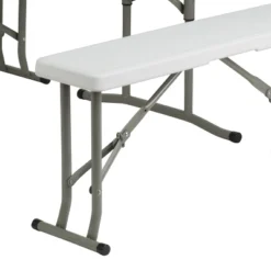 Emma And Oliver 3 Piece Portable Plastic Folding Bench And Table Set -Emma And Oliver GUEST 2bda21f5 b20a 4581 bc48 bf9ba9032133