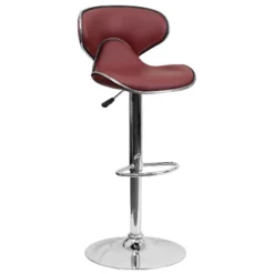 Emma And Oliver Contemporary Cozy Mid-Back Vinyl Adjustable Height Barstool -Emma And Oliver GUEST 2c1c8a17 ae6d 43d7 9058 1eae69e12019