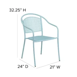 Emma And Oliver Commercial Grade Colorful Metal Patio Arm Chair With Round Back -Emma And Oliver GUEST 2cdaee21 d8e0 4b41 b3fe 54b8e3440fa5