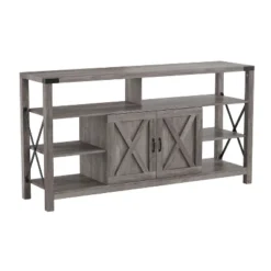 Emma And Oliver Modern Rustic Farmhouse Media Console Cabinet With Spacious Open And Closed Storage -Emma And Oliver GUEST 2e0287ac 7cfc 4cc1 baeb c617ef2f136f