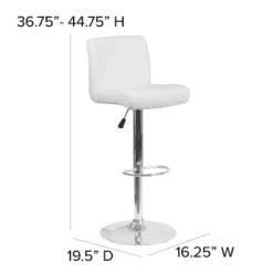 Emma And Oliver Swivel Rolled Seat Adjustable Height Barstool With Chrome Base -Emma And Oliver GUEST 2e154a75 2c01 428e 815d 30c939d6d9a8