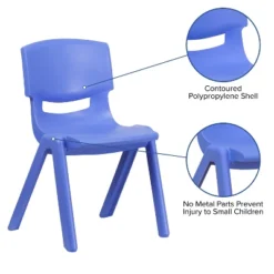 Emma And Oliver 5 Pack Plastic Stackable School Chair With 13.25" Seat Height -Emma And Oliver GUEST 2ebf3252 a2a9 45d7 9bce eede4cf83a92