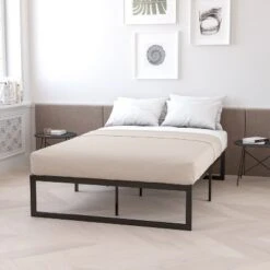 Emma And Oliver 14" Platform Bed Frame & 10" Mattress In A Box - No Box Spring Required