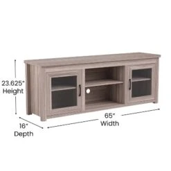 Emma And Oliver TV Stand For Up To 80" TV's - 65" Media Console With Classic Full Glass Doors & 3 Adjustable Shelves -Emma And Oliver GUEST 2edf4b0b 3062 4613 9af5 813e348abb56