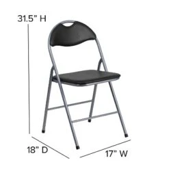 Emma And Oliver 2 Pack Black Vinyl Metal Folding Chair With Carrying Handle -Emma And Oliver GUEST 2f7aa7af 1d01 4a57 91c8 7bc83fdddbb4