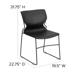 Emma And Oliver Home And Office Black Full Back Stack Chair With Black Frame - Guest Chair -Emma And Oliver GUEST 2f7fb986 df46 43e1 997c ba401fb7dc0c