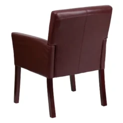 Emma And Oliver Leather Executive Side Reception Chair With Mahogany Legs -Emma And Oliver GUEST 2f9e83bf 9f35 4f30 9255 abdf014a7c6b