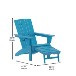 Emma And Oliver Set Of 2 Adirondack Chairs With Cup Holders And Pull Out Ottoman, All-Weather HDPE Indoor/Outdoor Lounge Chairs -Emma And Oliver GUEST 2fadd91b 9477 435b be63 6f2832c83509