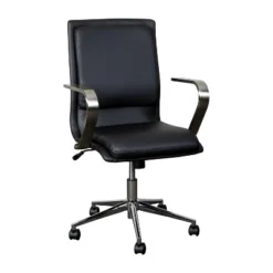 Emma And Oliver Modern Upholstered Mid-Back Home Office Chair With Arms And 5 Star Base -Emma And Oliver GUEST 3165ca9b 4f8d 427e b1de d80b192dfdb4