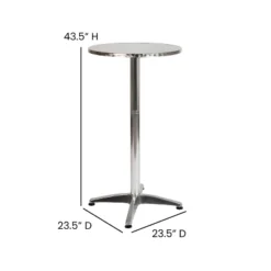 Emma And Oliver Indoor/Outdoor 23.5"H Aluminum Round Bar Height Table With Cross Base -Emma And Oliver GUEST 316a5ba1 659d 41f5 9dab fe94e4d08fc2