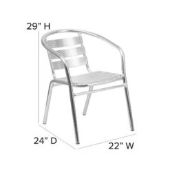 Emma And Oliver 4 Pack Heavy Duty Commercial Aluminum Indoor-Outdoor Slat-Back Stack Chair -Emma And Oliver GUEST 31852604 2400 4f53 afbb 7a62268014a5