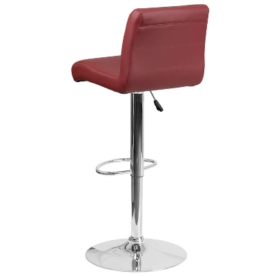 Emma And Oliver 2 Pack Contemporary Vinyl Adjustable Height Barstool With Rolled Seat And Chrome Base 2 Emma And Oliver 2 Pack Contemporary Vinyl Adjustable Height Barstool With Rolled Seat And Chrome Base - Image 2