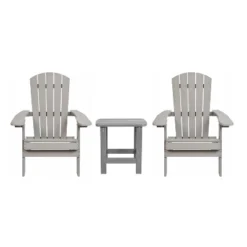 Emma And Oliver Set Of 2 Indoor/Outdoor Folding Adirondack Chairs With Side Table -Emma And Oliver GUEST 31fe0e17 41d5 41a3 aee7 8f84df5966d2