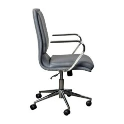 Emma And Oliver Modern Upholstered Mid-Back Home Office Chair With Arms And 5 Star Base -Emma And Oliver GUEST 323fa498 a04b 4801 9dcb 9ae6842a1aee