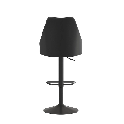 Emma And Oliver Modern Adjustable Height Upholstered Dining Stools With 360° Swivel Seat, Pedestal Base And Footrest 3 Emma And Oliver Modern Adjustable Height Upholstered Dining Stools With 360° Swivel Seat, Pedestal Base And Footrest - Image 3