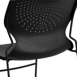 Emma And Oliver Home And Office Black Full Back Stack Chair With Black Frame - Guest Chair -Emma And Oliver GUEST 3312bfc7 3ce2 445b b8f3 c0cd4c72755b