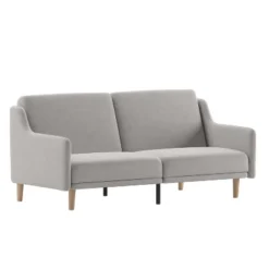 Emma And Oliver Plush Padded Upholstered Split Back Sofa Futon With Smooth Curved Removable Arms And Wooden Legs -Emma And Oliver GUEST 3316d526 f21c 4da7 abea 5619da478f15