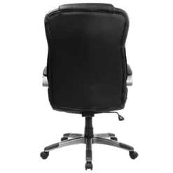 Emma And Oliver High Back Black LeatherSoft Swivel Office Chair Titanium Nylon Base/Loop Arms -Emma And Oliver GUEST 3318f525 2e46 418c 91b0 fe4dab867be0