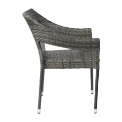 Emma And Oliver All-Weather Indoor/Outdoor Stacking Patio Dining Chairs With Steel Frame And Weather Resistant PE Rattan -Emma And Oliver GUEST 335b8413 1c2d 46bc abec 6abfa33eac35 1