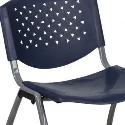 Emma And Oliver Home And Office Navy Plastic Stack Chair With Perforated Back - Guest Chair -Emma And Oliver GUEST 33da4af6 c323 4a14 9e28 2c23bcbf528c