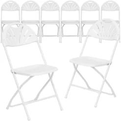 Emma And Oliver 8 Pack. 650 Lb. Capacity Plastic Fan Back Folding Chair -Emma And Oliver GUEST 33fd154b 800d 48ec 9746 8760f2feecbd