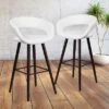 Emma And Oliver 2 Pk. 29'' High Contemporary Vinyl Barstool With Cappuccino Wood Frame