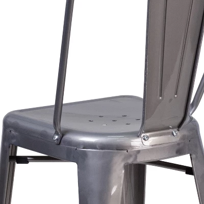 Emma And Oliver 24"H Clear Coated Indoor Counter Height Stool With Back 4 Emma And Oliver 24"H Clear Coated Indoor Counter Height Stool With Back - Image 4