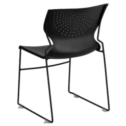 Emma And Oliver Home And Office Black Full Back Stack Chair With Black Frame - Guest Chair -Emma And Oliver GUEST 344b7491 a0e4 48cb 924e 4874e61d0095