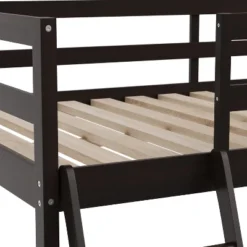 Emma And Oliver Twin Wood Loft Bed Frame With Protective Guardrails And Integrated Desk And Ladder For Use With Any 6-8" Thick Mattress -Emma And Oliver GUEST 346e10a1 3cfc 4043 84cd 8f15a4cffb94