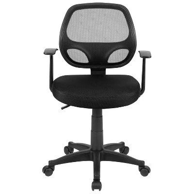 Emma And Oliver Mid-Back Black Mesh Swivel Task Office Chair With T-Arms 3 Emma And Oliver Mid-Back Black Mesh Swivel Task Office Chair With T-Arms - Image 3
