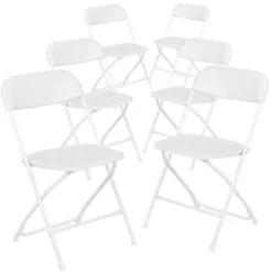 Emma And Oliver Set Of 6 Stackable Folding Plastic Chairs - 650 LB Weight Capacity -Emma And Oliver GUEST 349aa8a1 4804 4e1a 97c1 aed18e50e59b