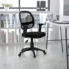Emma And Oliver Mid-Back Black Mesh Swivel Task Office Chair With T-Arms