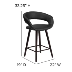 Emma And Oliver 2 Pk. 24'' High Contemporary Vinyl Counter Height Stool With Cappuccino Wood Frame -Emma And Oliver GUEST 34b88bcc 68c8 447b 87c0 fd277738eea6