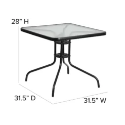 Emma And Oliver 31.5" Square Tempered Glass Metal Table -Emma And Oliver GUEST 351fca67 3862 44b4 a6b0 528d996aeb0f 1