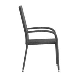 Emma And Oliver Stacking All-Weather Wicker Wrapped Powder Coated Steel Patio Club Chairs For Indoor And Outdoor Use -Emma And Oliver GUEST 35a2c6d3 7b3c 4901 b244 f72d0850dbe5