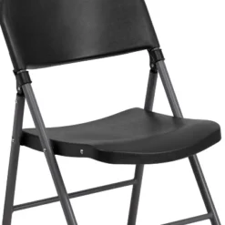 Emma And Oliver 6 Pack 330 Lb. Capacity Black Plastic Folding Chair - Charcoal Frame - Event Chair -Emma And Oliver GUEST 360b2b1b 2280 4dfe 8f89 f1bfc7dbafa5