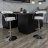 Emma And Oliver 2 Pack Contemporary Vinyl Adjustable Height Barstool With Arms And Chrome Base